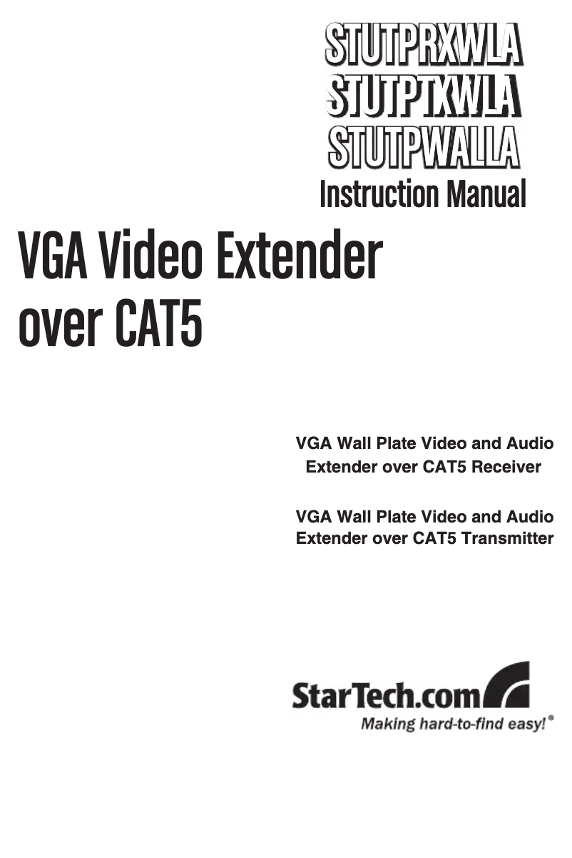 Image de la première page du manuel de l'appareil STUTPTXWLA