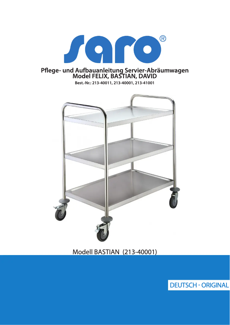 Image de la première page du manuel de l'appareil BASTIAN