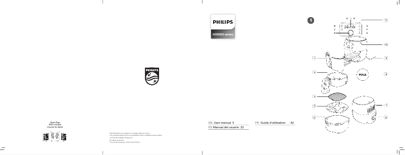 Page 1 of the manual User Manual Philips Avance Collection Airfryer XXL HD9654