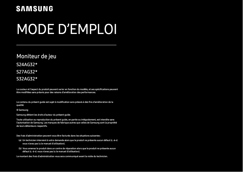 First page image of the manual for LS24AG300NUXEN