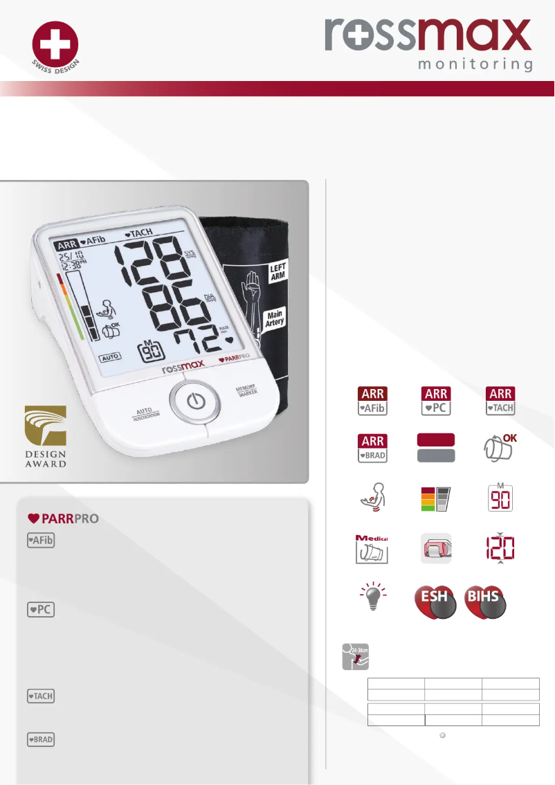 Page 1 of the manual Brochure Rossmax X9