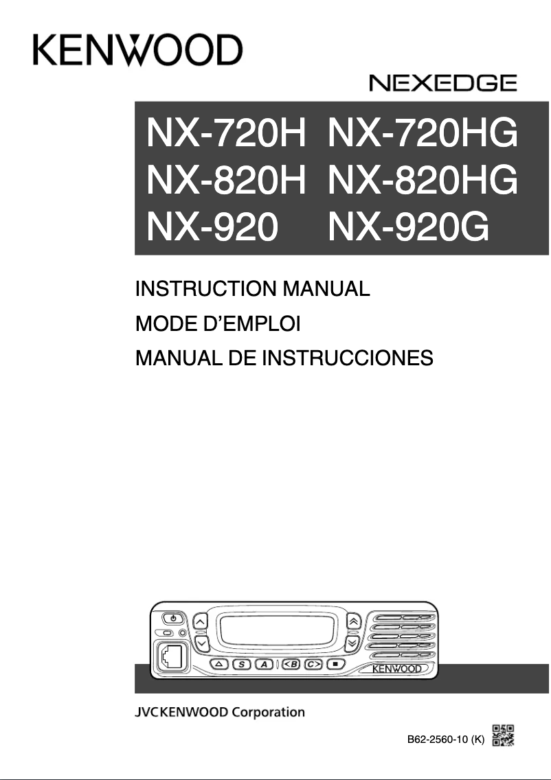 Page 1 of the manual User Manual Kenwood NX-920G