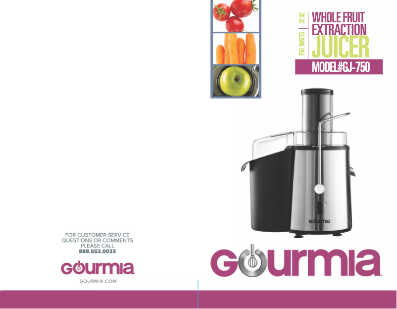 Page 1 of the manual User Manual Gourmia GJ750