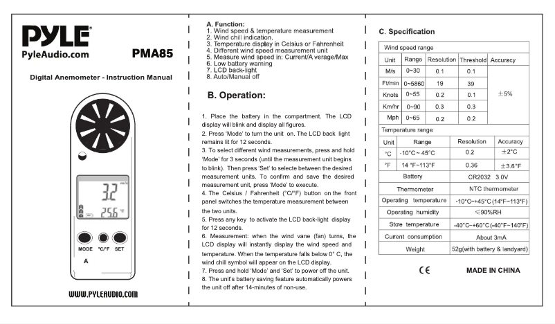 Page 1 of the manual User Manual Pyle PMA85