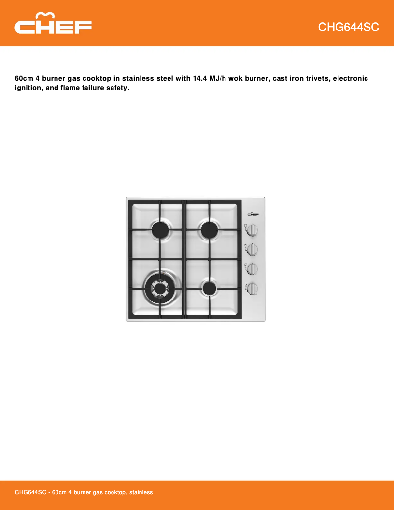 First page image of the manual for CHG644SC