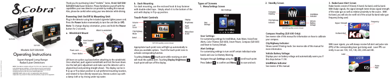 Page 1 de la notice Manuel utilisateur Cobra SLR 500