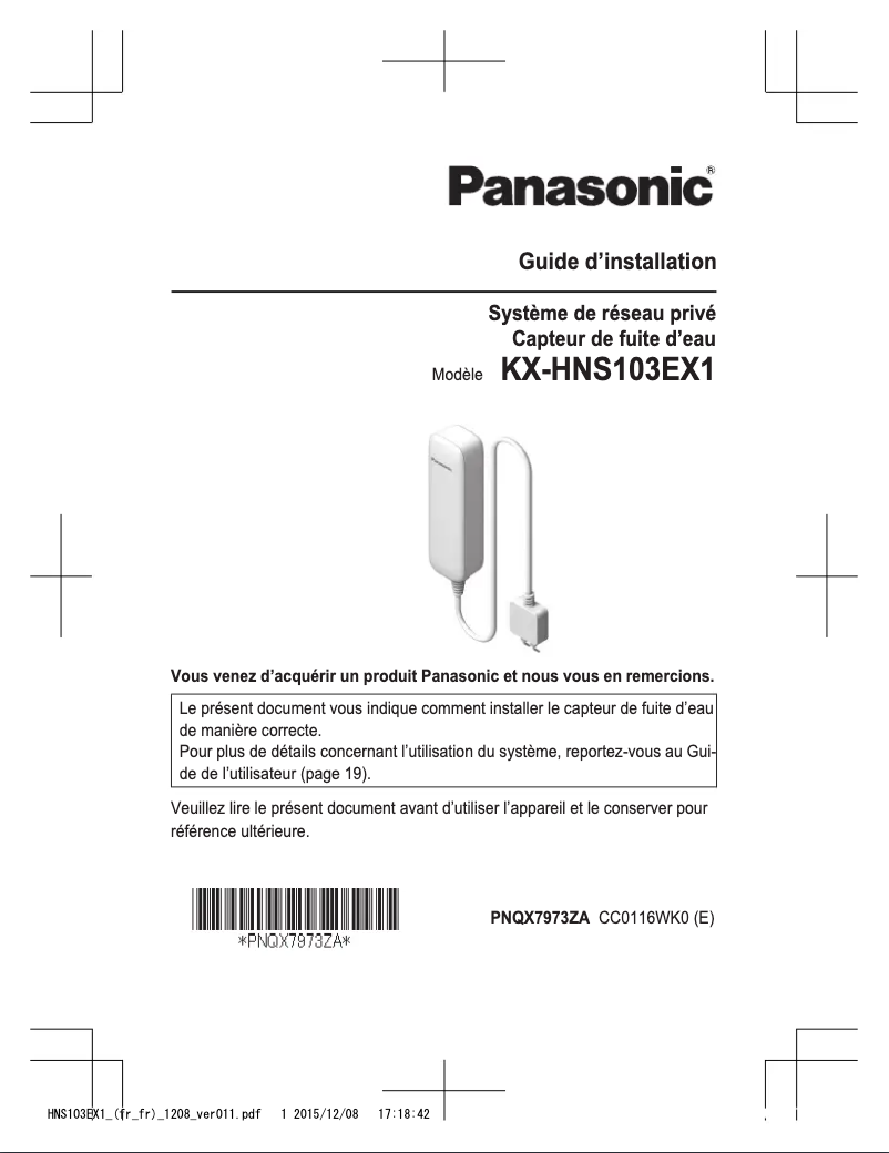 Page 1 of the manual User Manual Panasonic KX-HNS103EX1