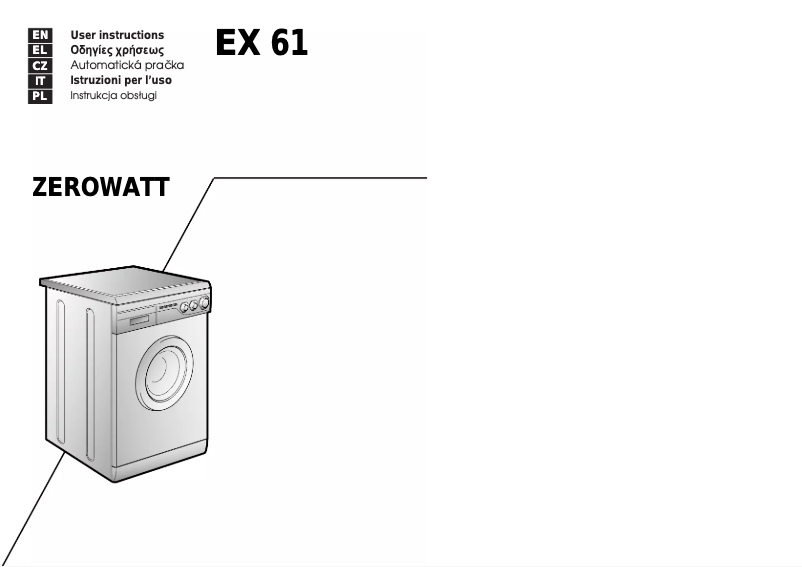 First page image of the manual for EX 61