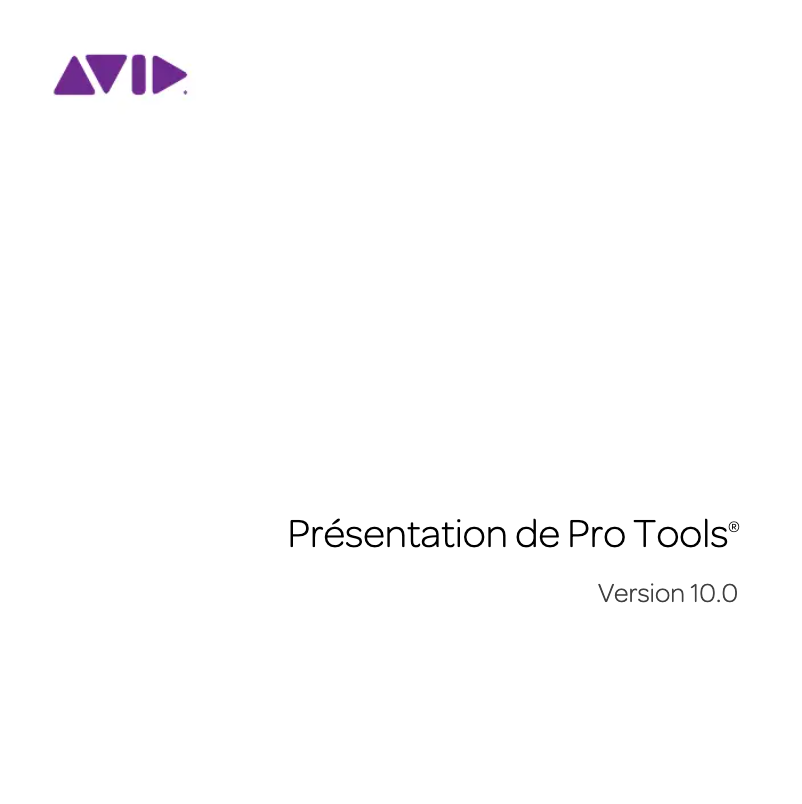 First page image of the manual for Pro Tools 10.0