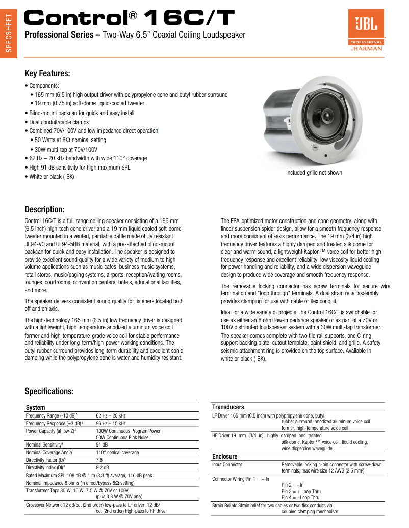 First page image of the manual for Control 16C/T