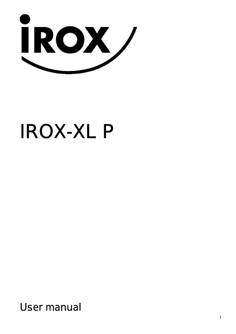 Page 1 of the manual User Manual Irox XL P