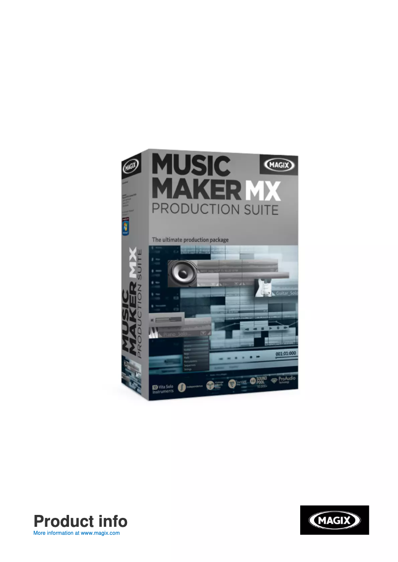 Page 1 of the manual User Manual Magix MX Production Suite