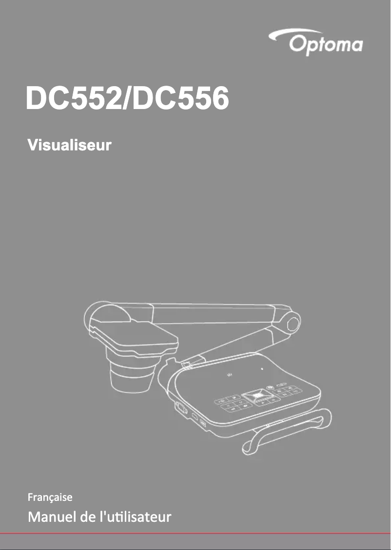 Page 1 of the manual User Manual Optoma DC556