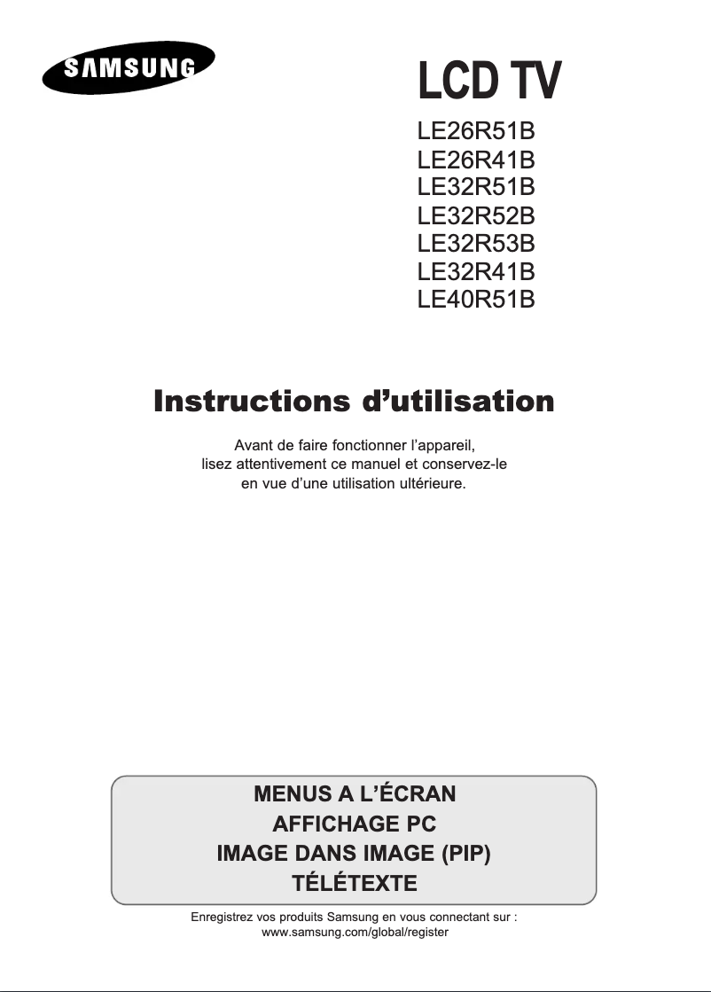 First page image of the manual for LE32R53B