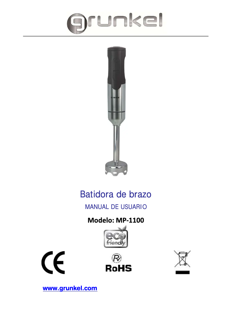 First page image of the manual for MP-1100