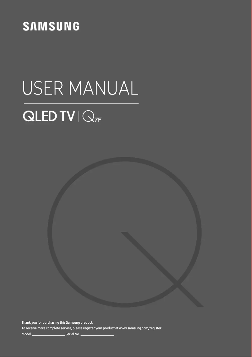 Page 1 of the manual User Manual Samsung QA55Q7FAMS