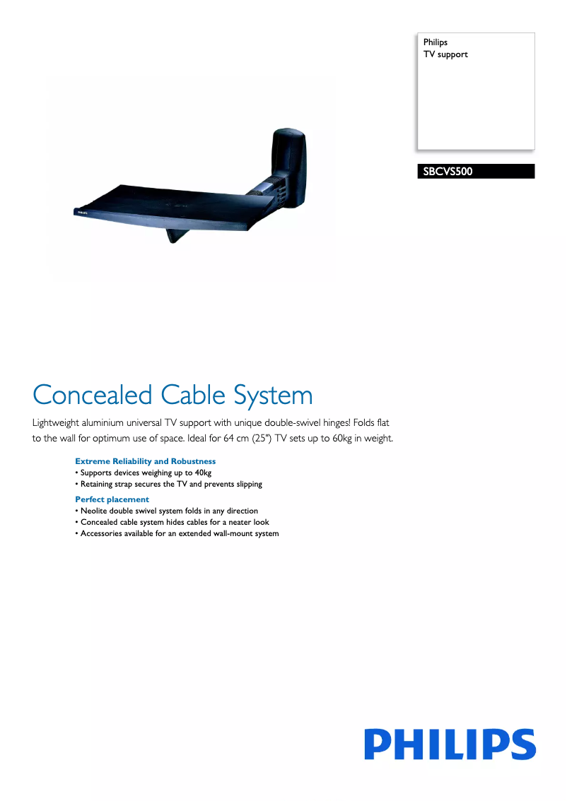 Page 1 of the manual Brochure Philips SBCVS500