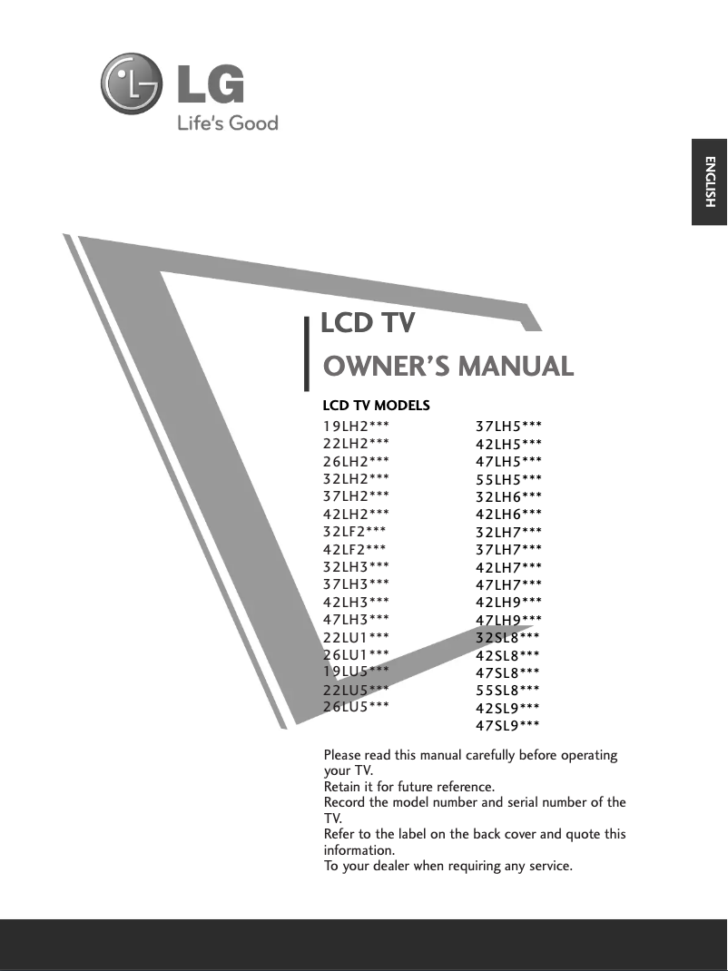 Page 1 of the manual User Manual LG 26LU10UR