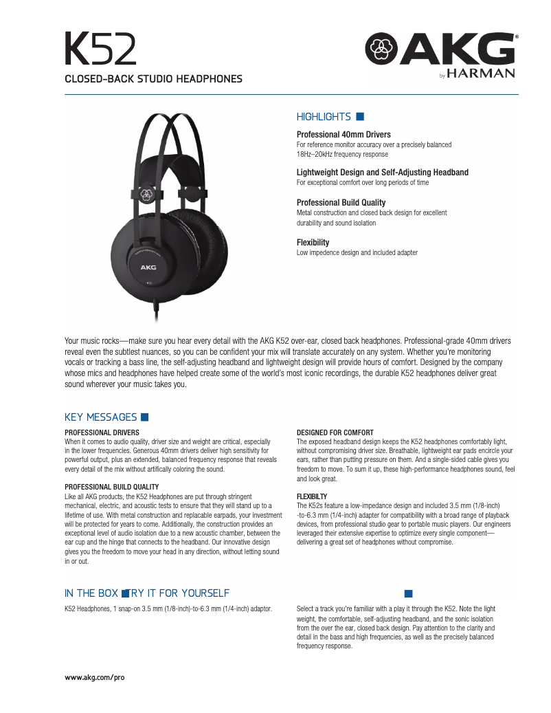 First page image of the manual for K52