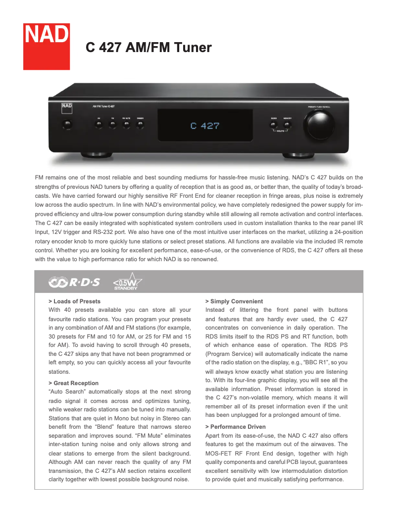 First page image of the manual for C 427