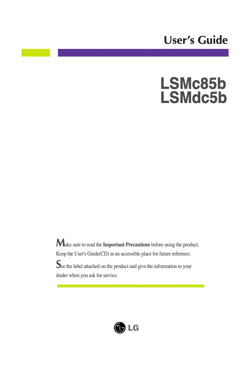 First page image of the manual for LSM1850