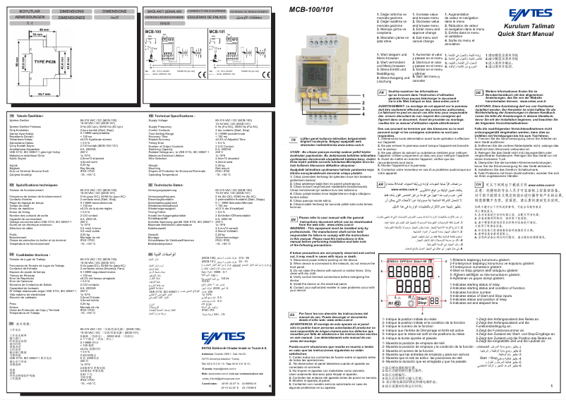 Page 1 of the manual Quick Start Guide ENTES MCB-101