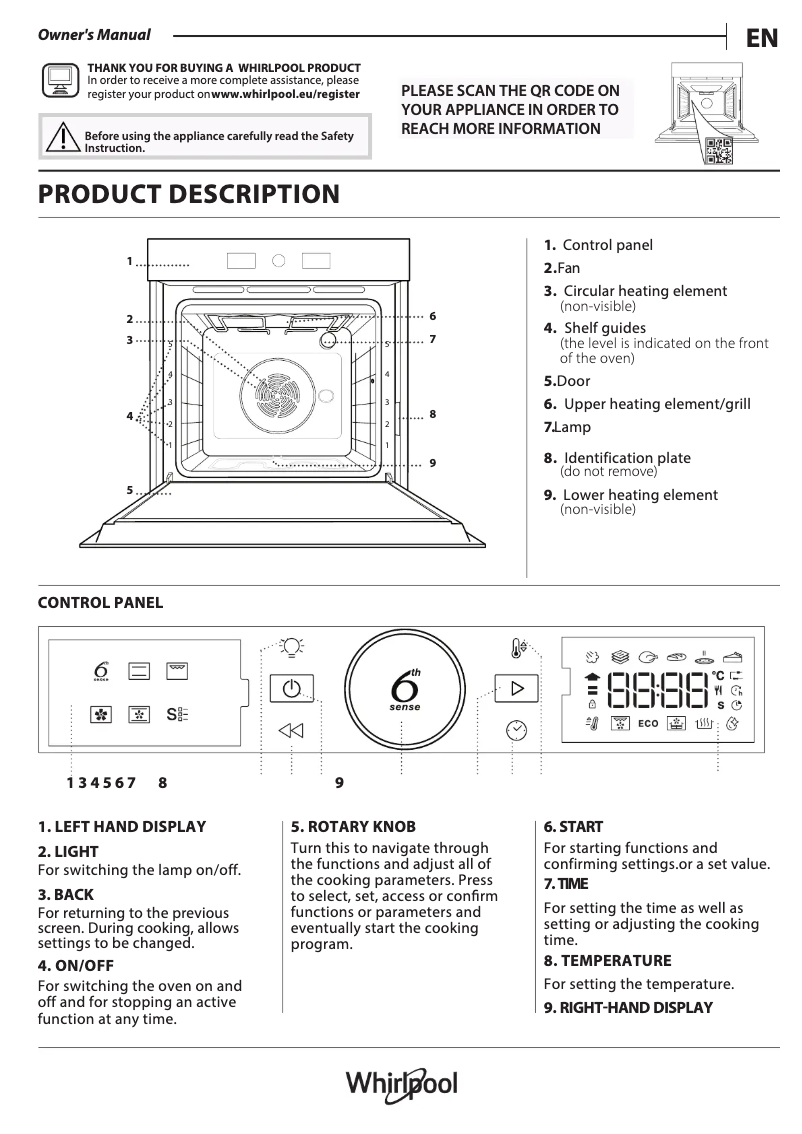 Page 1 of the manual Use and Maintenance Manual Whirlpool WOI5S8HM1SXA