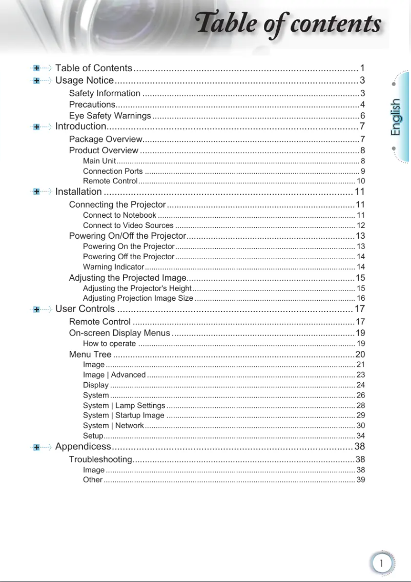 First page image of the manual for EH2060