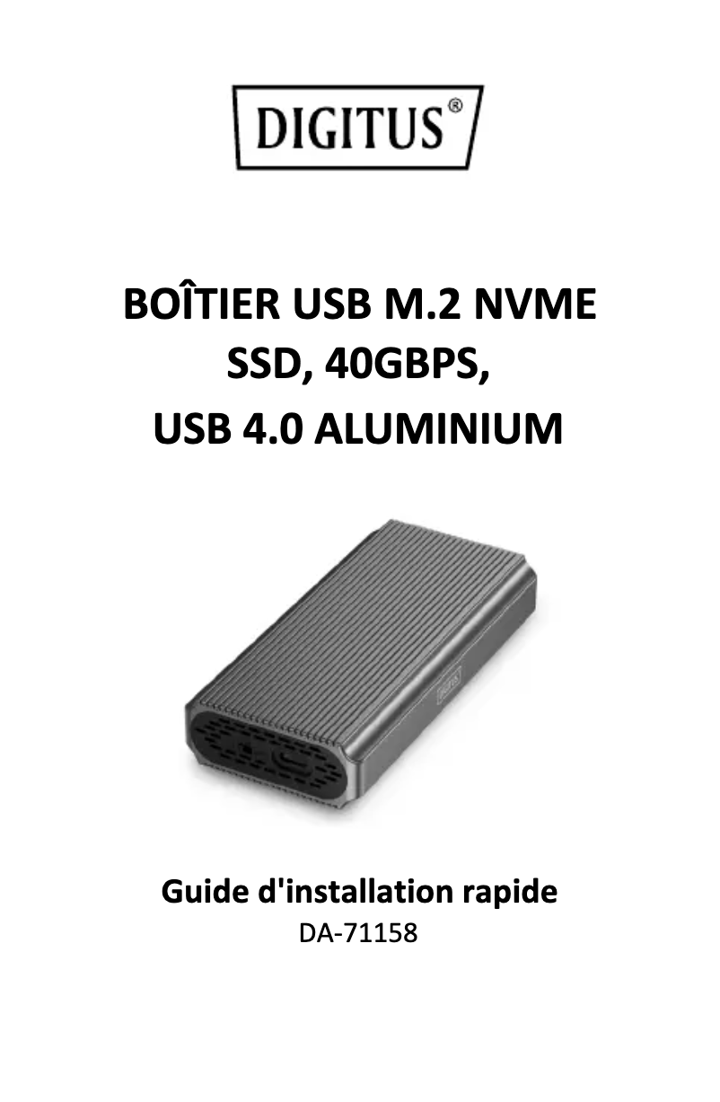 Page 1 of the manual User Manual Digitus DA-71158