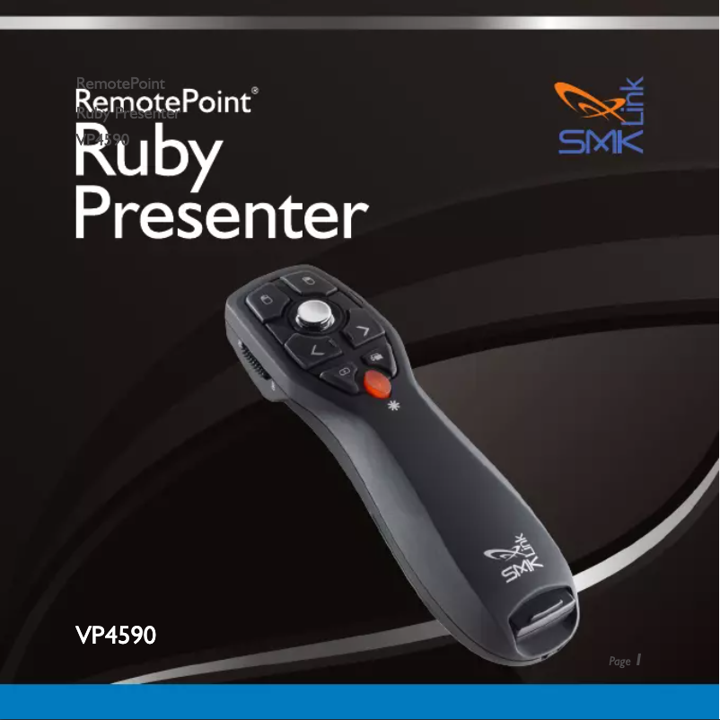 First page image of the manual for RemotePoint Ruby VP4590