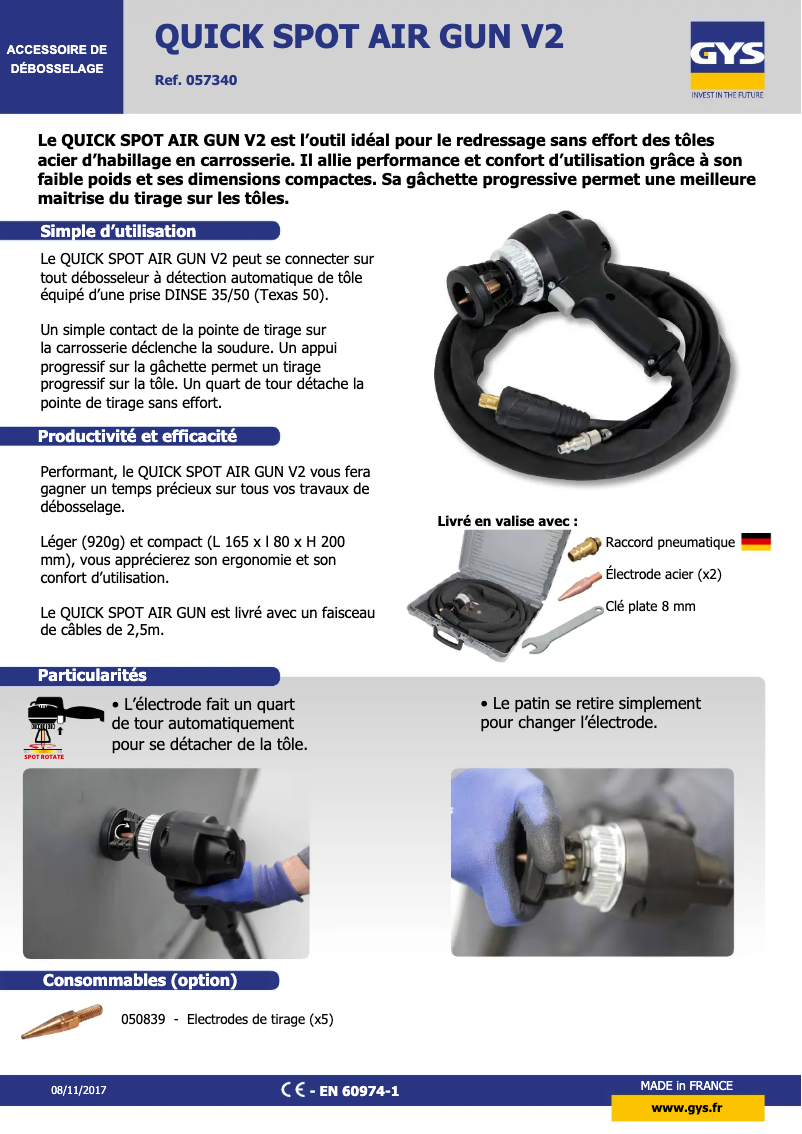 First page image of the manual for Quick Spot Air Gun GUN 2