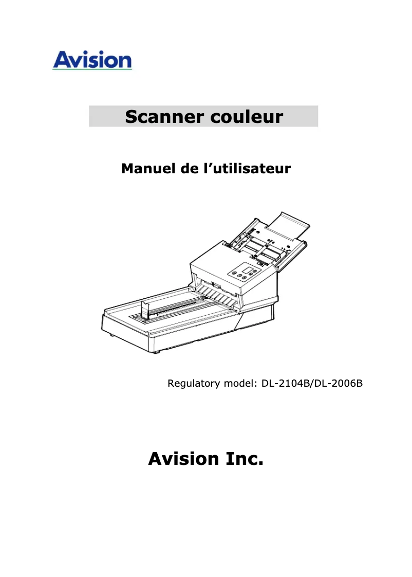 Page 1 of the manual User Manual Avision AD380F