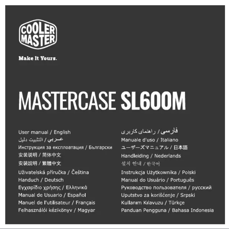 Page 1 of the manual User Manual Cooler Master MasterCase SL600M