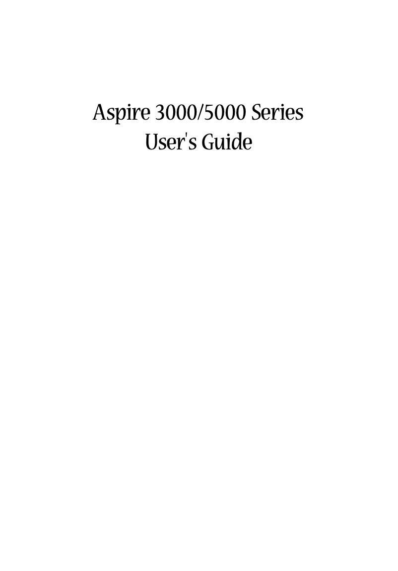 First page image of the manual for Aspire 5003WLMi