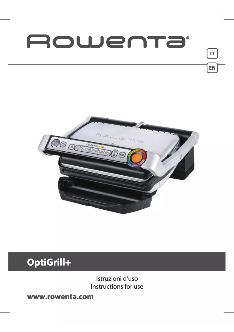 Page 1 of the manual User Manual Rowenta OptiGrill+ GR712D21