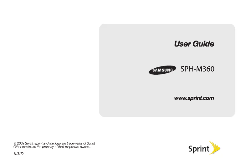 First page image of the manual for SPH-M360