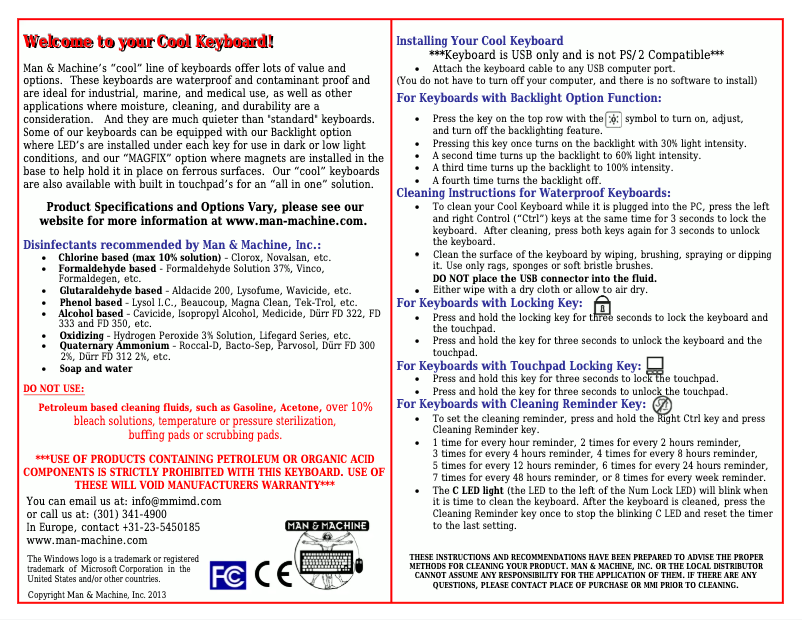 First page image of the manual for ECOOL/MAG/R5