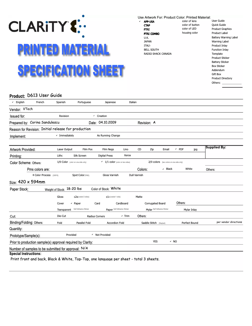 Page 1 of the manual User Manual Itho D613