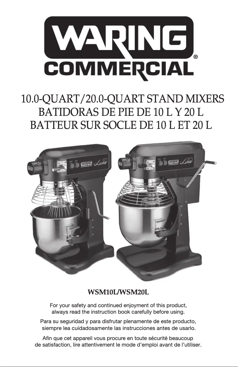 First page image of the manual for Luna WSM10L