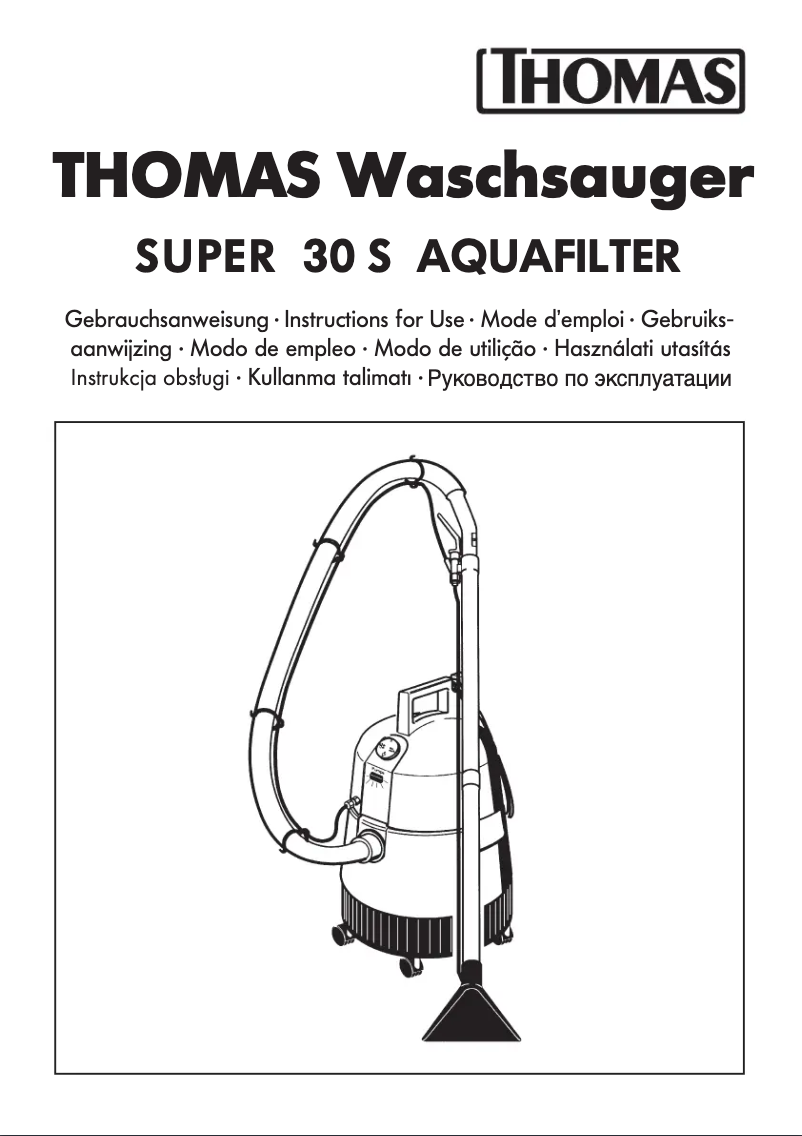 First page image of the manual for Super 30 S Aquafilter