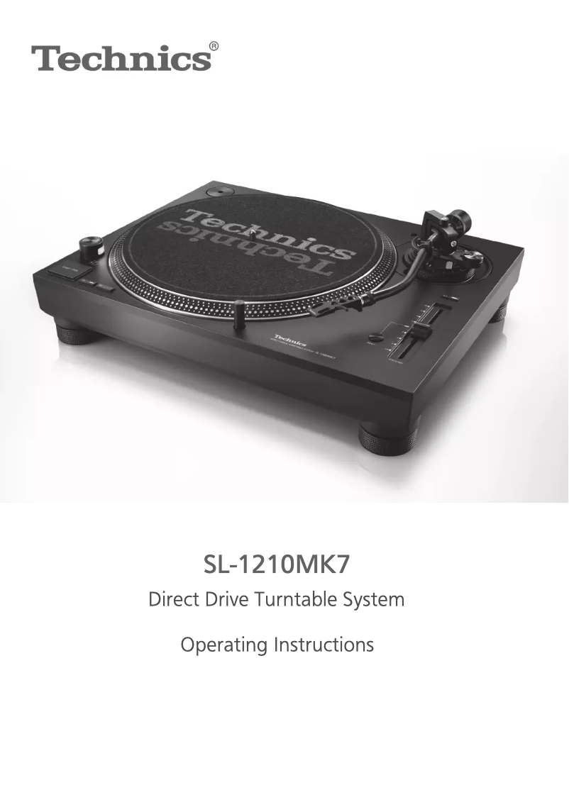 First page image of the manual for SL-1210MK7