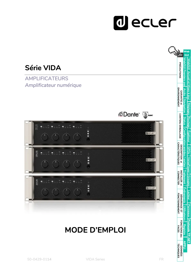 Page 1 de la notice Manuel utilisateur Ecler VIDA-16Q