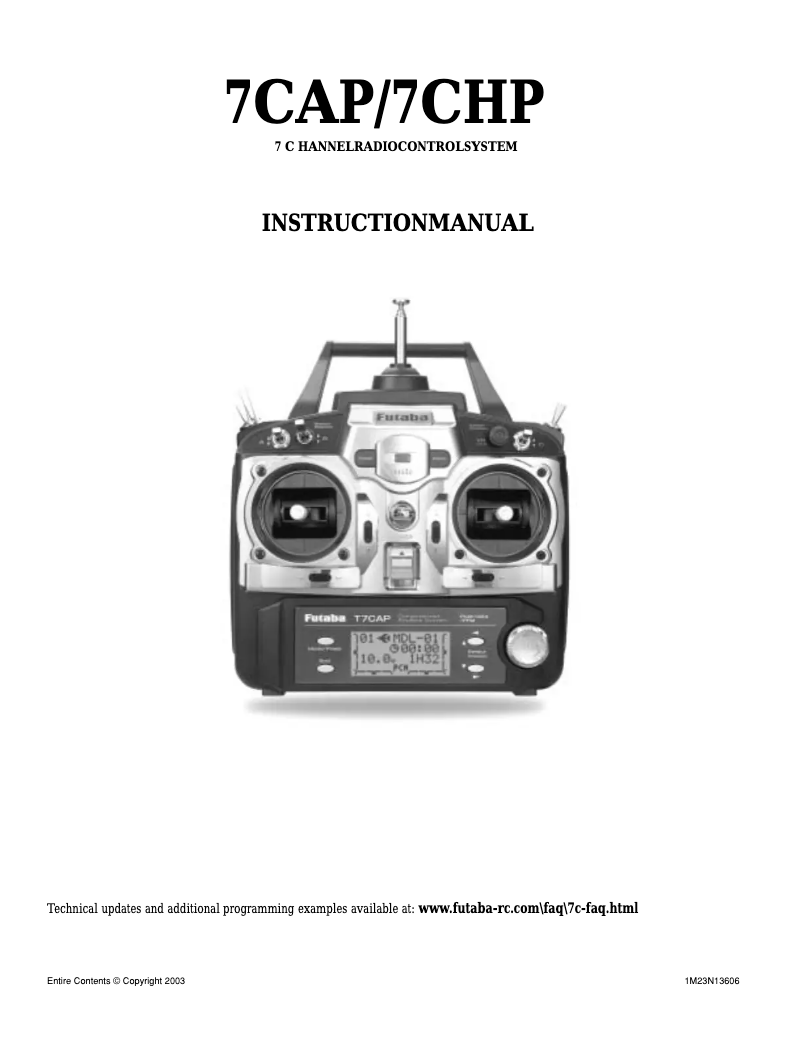 Page 1 of the manual User Manual Futaba 7CAP