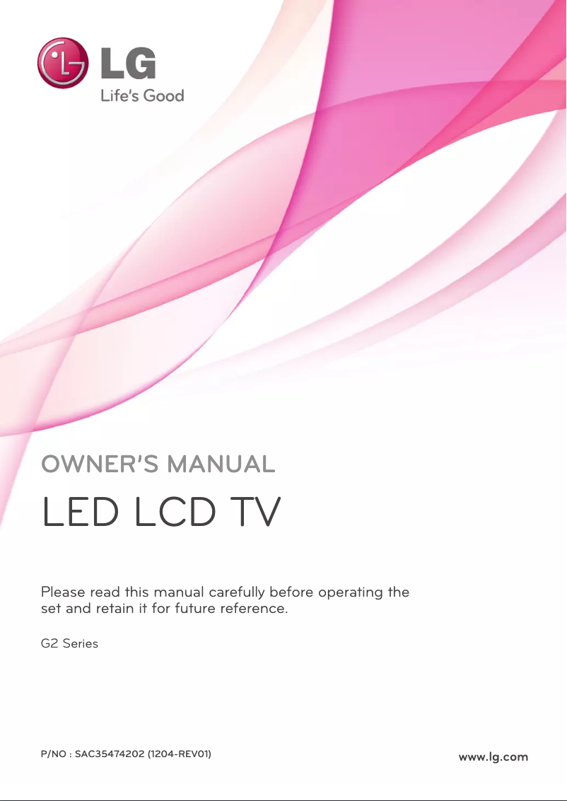 First page image of the manual for 55G2