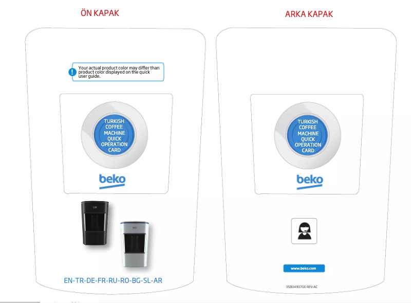 Page 1 of the manual Quick Start Guide Beko BKK 2300