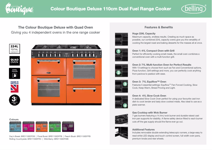 First page image of the manual for BRD1100DFRC