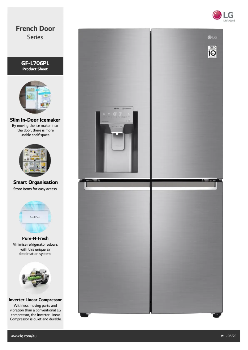 First page image of the manual for GF-L706PL