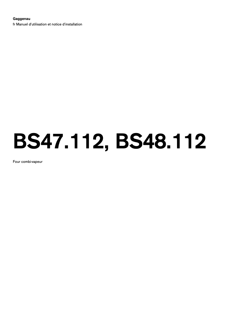 First page image of the manual for BS471102