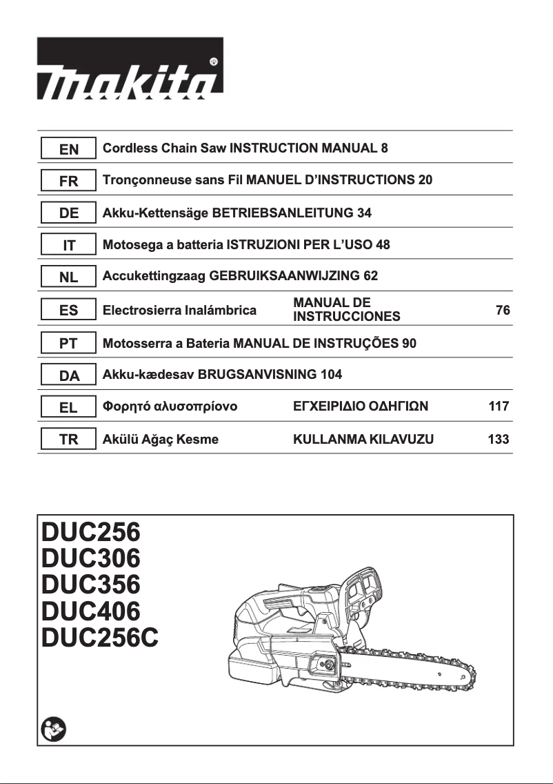 Page 1 of the manual User Manual Makita DUC356