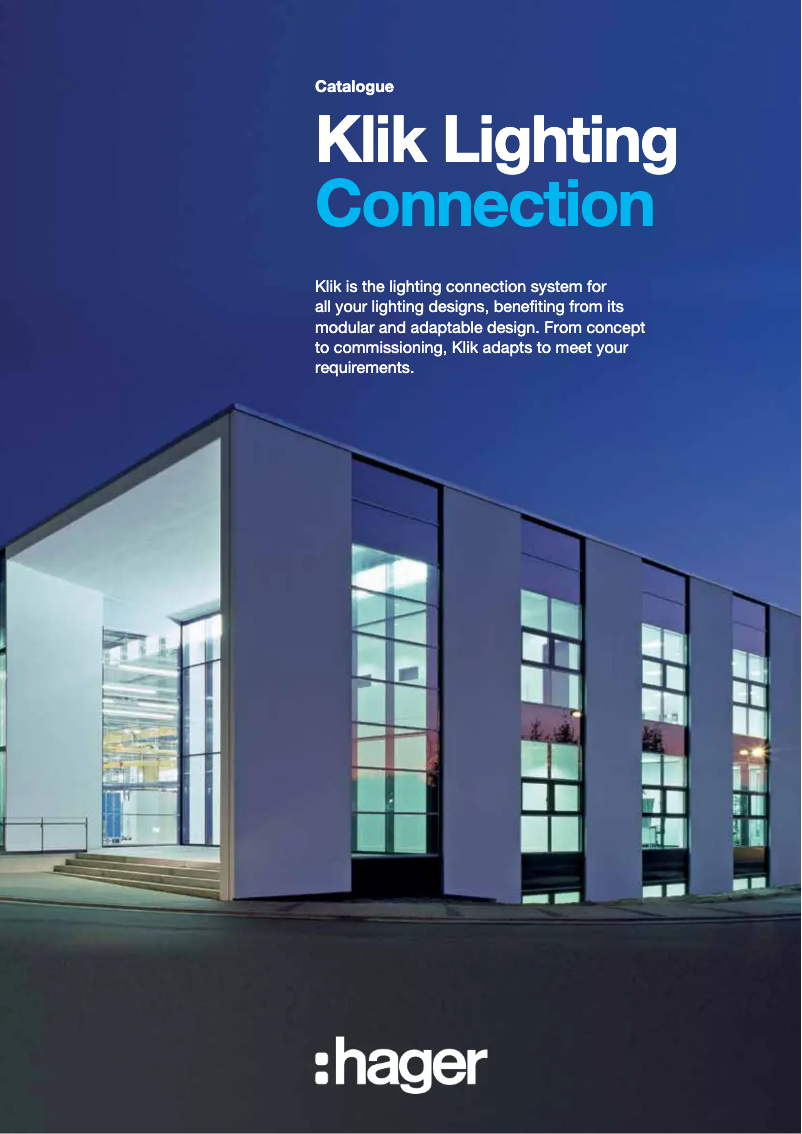 Page 1 of the manual Brochure Hager KLMB244W